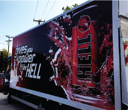 Ντύσιμο φορτηγού για την εταιρεία 'Hell Energy Drink'