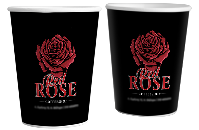 Χάρτινα ποτήρια για το κατάστημα 'Red Rose'