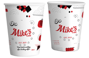 Χάρτινα ποτήρια εκτύπωση για το κατάστημα Mikes