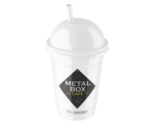 Πλαστικά ποτήρια take away για το κατάστημα 'Metal Box'